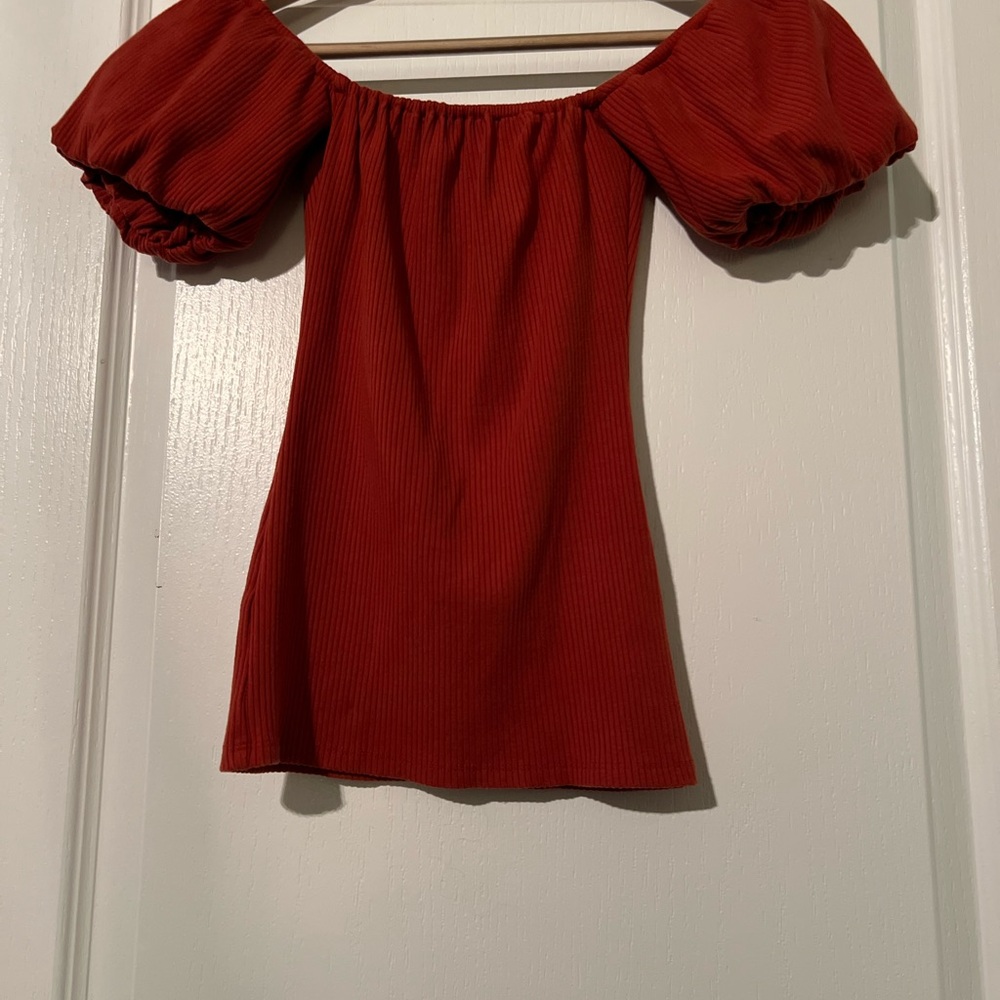 Reformation Rust Off-Shoulder Top